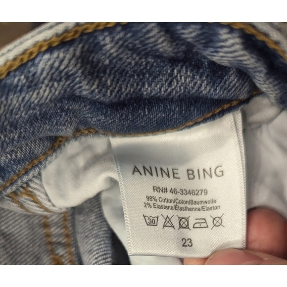 Anine Bing High Waist Medium Wash Skinny Jeans Size 23 - Picture 7 of 7